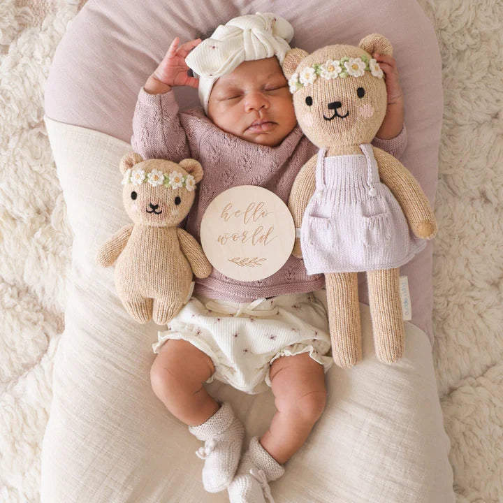 Baby honey bear (ivory floral) | Cuddle + Kind