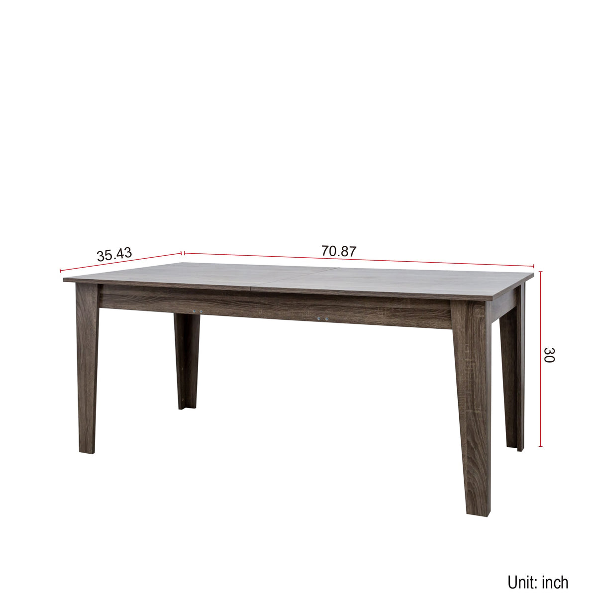 Extendable Dining Table, 63 to 106.3 Inch Large Rectangular Kitchen Table, Dark Oak (United States Delivery Only)