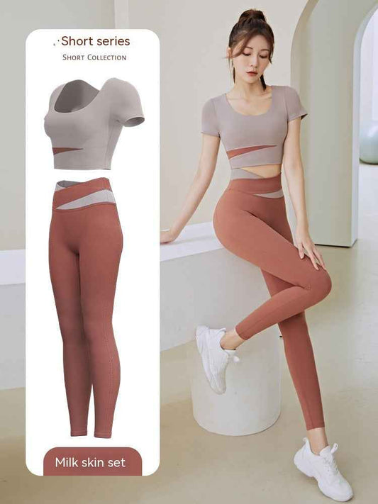 Women’s One-Piece Workout Suit – Chest-Pad Top & Pants Fitness Activewear