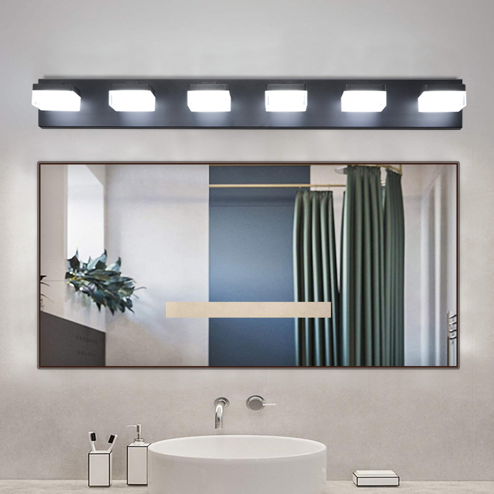 6-Light Black LED Vanity Mirror Light (United States Delivery Only)