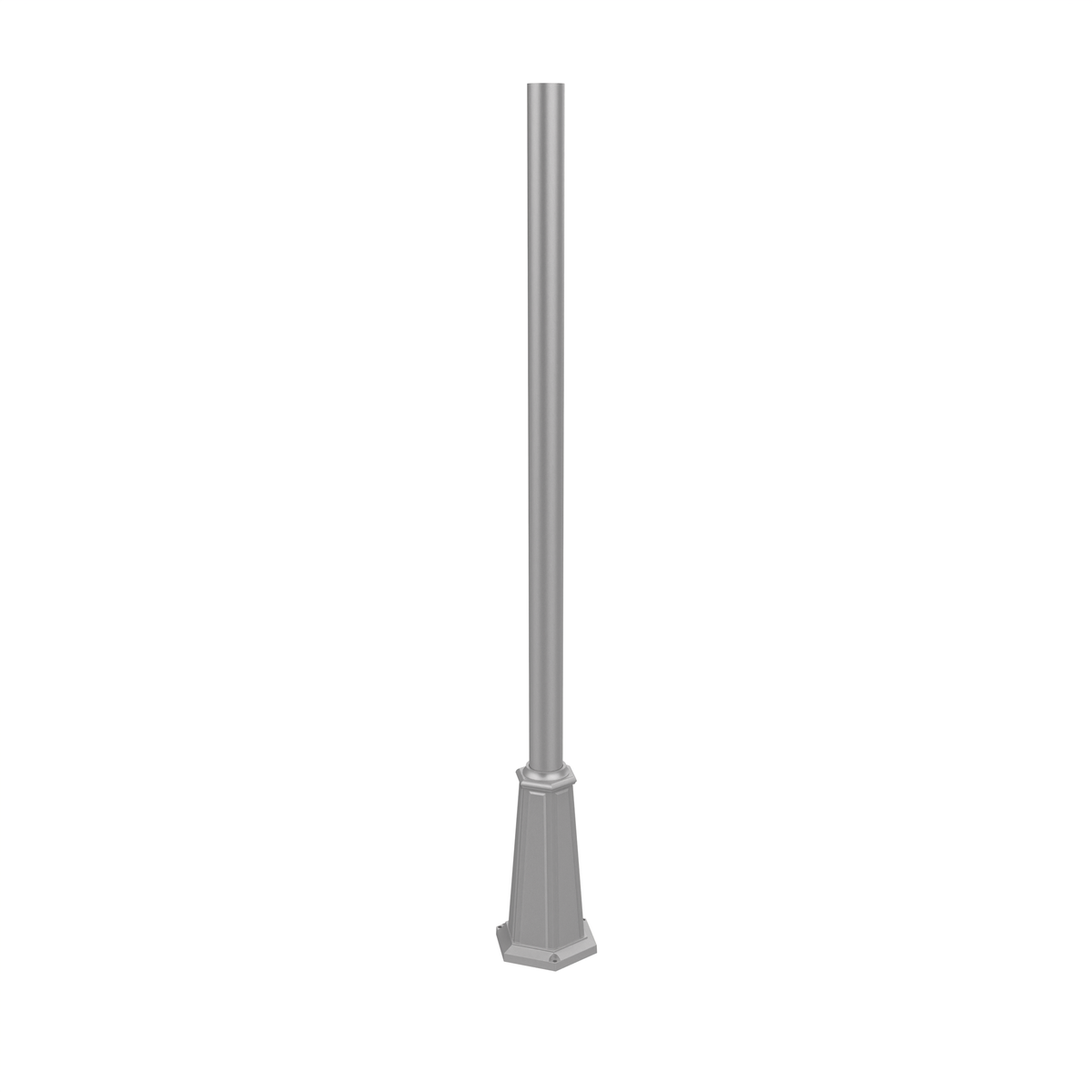 Poteau d'aluminium rond de 3'' base évasée avec boulons d'ancrage