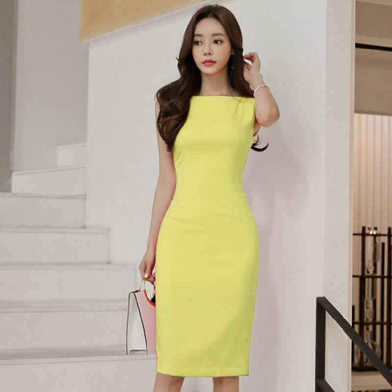 Women's Summer Office Dress | Sleeveless Knee-Length Sheath Dress