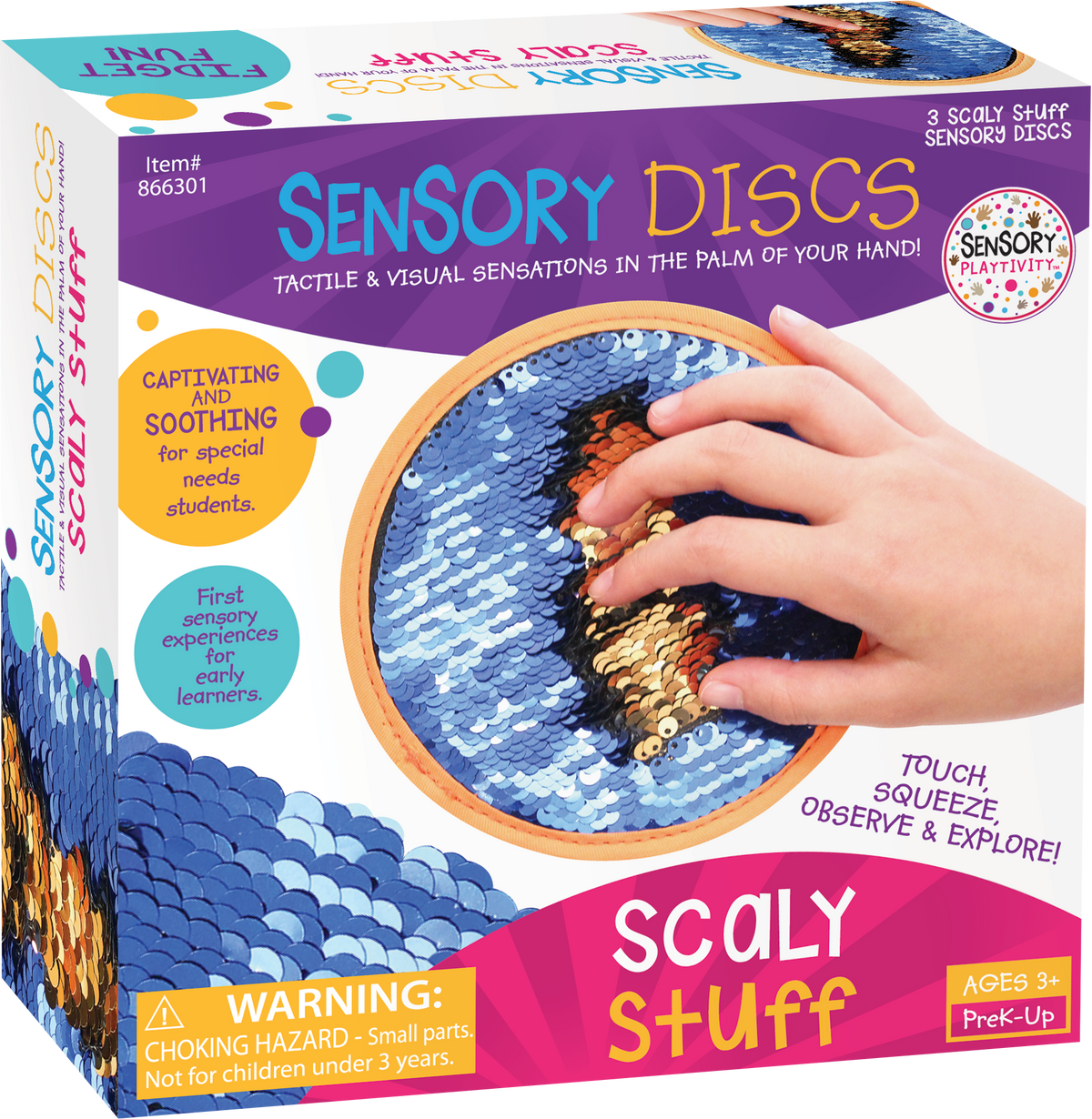 Teacher Created Resources - Sensory Playtivity™ Sensory Discs: Scaly Stuff - Pack of 3 - Ages 3+