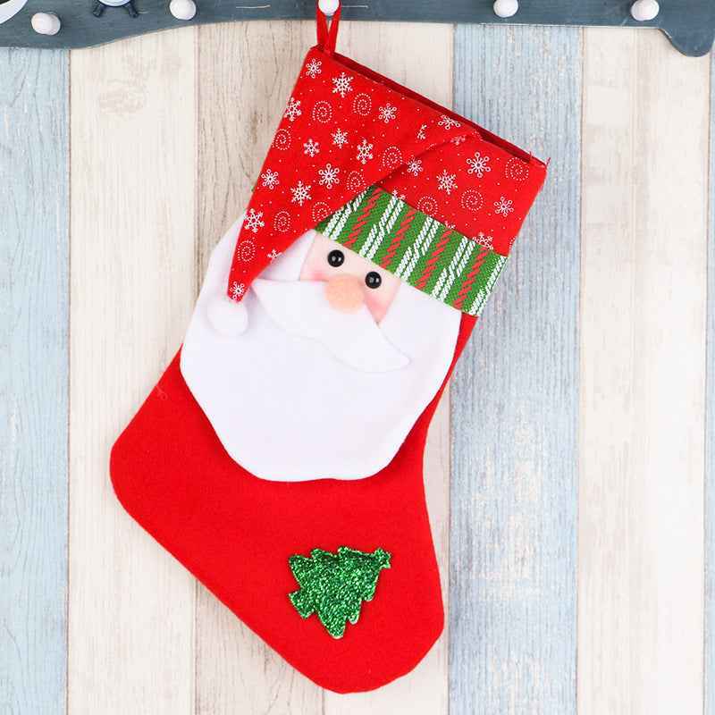 Christmas Gift Bag for Kids, Santa Stocking Sack with Holiday Designs