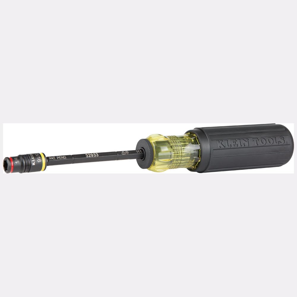 Klein Tools 32910 Impact Driver, 7-in-1 SAE Impact Socket Set with Handle, Flip Socket with 1/4, 5/16, 3/8, 7/16, 1/2 and 9/16-Inch Nut Driver Sizes and 1/4-Inch Bit Holder ๐ All In One Marketplace Canada