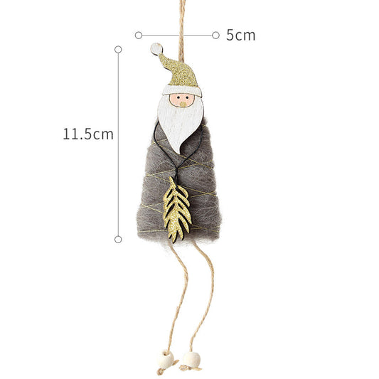 Wool Felt Christmas Ornaments Deer Santa Tree Set