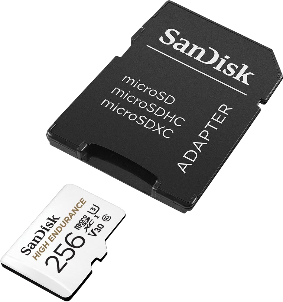 SanDisk 256GB High Endurance Video microSDXC Card with Adapter for Dash Cam and Home Monitoring Systems - C10, U3, V30, 4K UHD, Micro SD Card - SDSQQNR-256G-GN6IA ๐ All In One Marketplace Canada