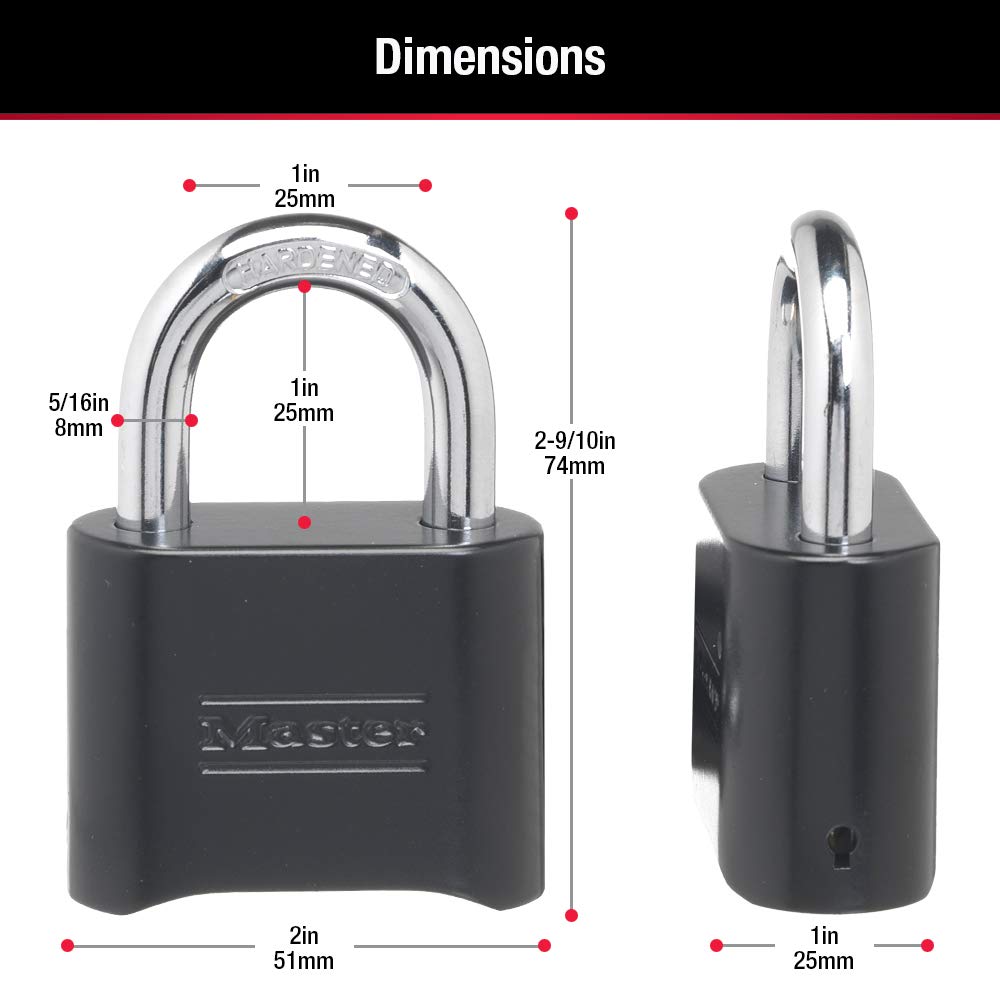 Master Lock Black Combination Padlock, Set Your Own Combo Lock, Weather Resistant Indoor and Outdoor Padlocks with Code for Gym Locker, Gate, Shed, 2 Pack, 178EC2 ๐ All In One Marketplace Canada