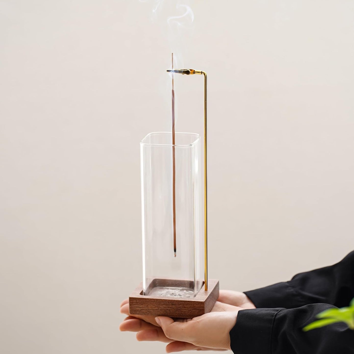 Ceremony Incense Holder, Wooden Incense Holder for Sticks with Glass Ash Catcher, Anti-ash Incense Burner with a Ash Brush for Meditation Yoga Spa Room Decor ๐ All In One Marketplace Canada