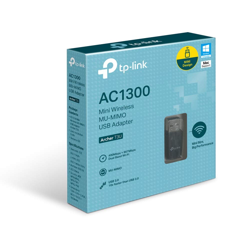 TP-Link AC1300 USB WiFi Adapter(Archer T3U)- 2.4G/5G Dual Band Wireless Network Adapter for PC Desktop, MU-MIMO WiFi Dongle, USB 3.0, Supports Windows 11, 10, 8.1, 8, 7, XP/Mac OS X 10.9-10.14 ๐ All In One Marketplace Canada