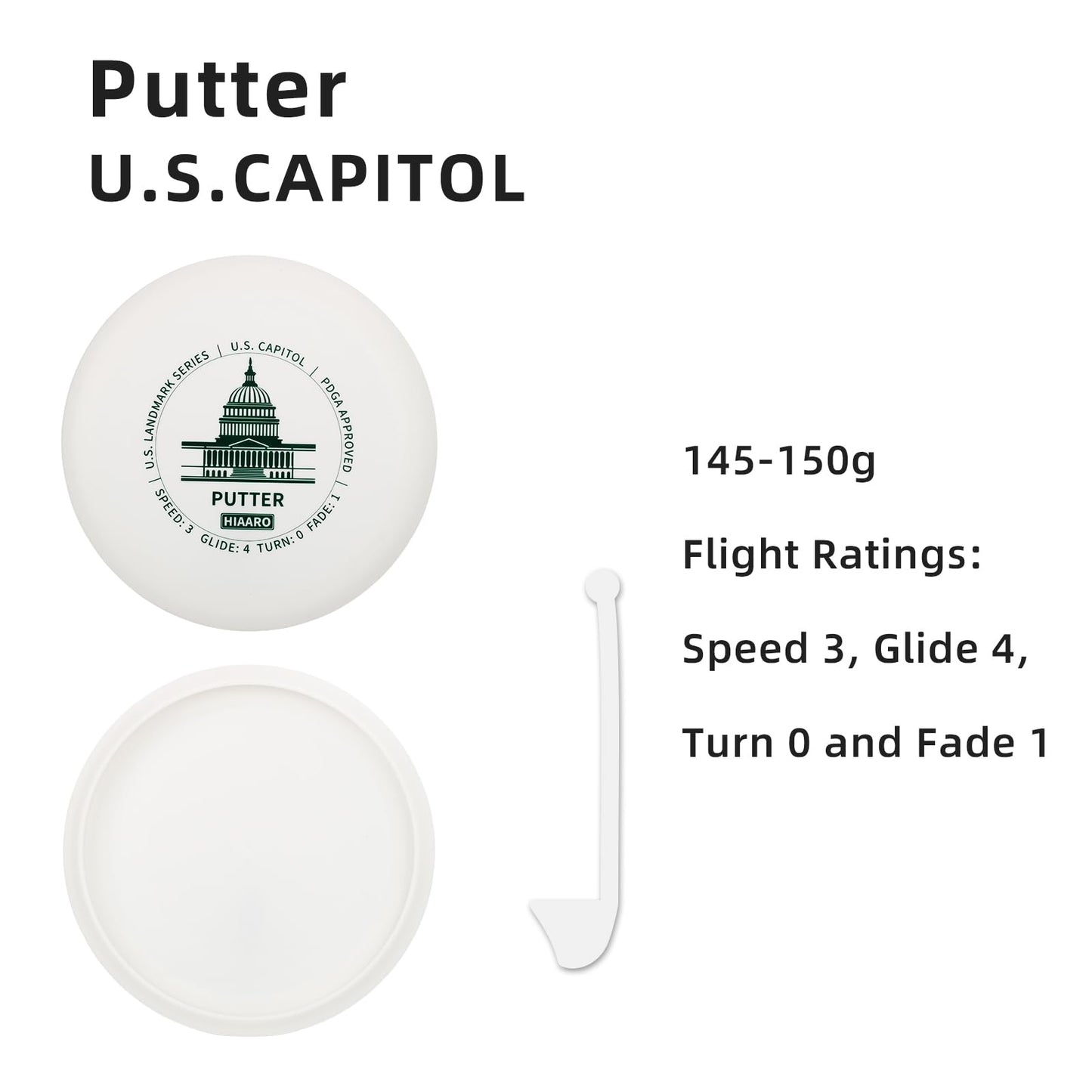 HIAARO Disc Golf Starter Discs Set | U.S. Landmark Series | 150 Class, 145-150g | PDGA Approved | Include 2*Driver 2*Mid-Range 2*Putter 1*Mini Marker ๐ All In One Marketplace Canada