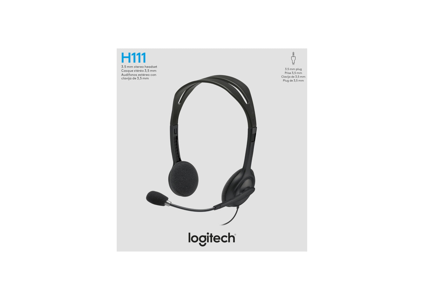 Logitech H111 Wired Headset Stereo Headphones Noise Cancelling - Black ๐ All In One Marketplace Canada