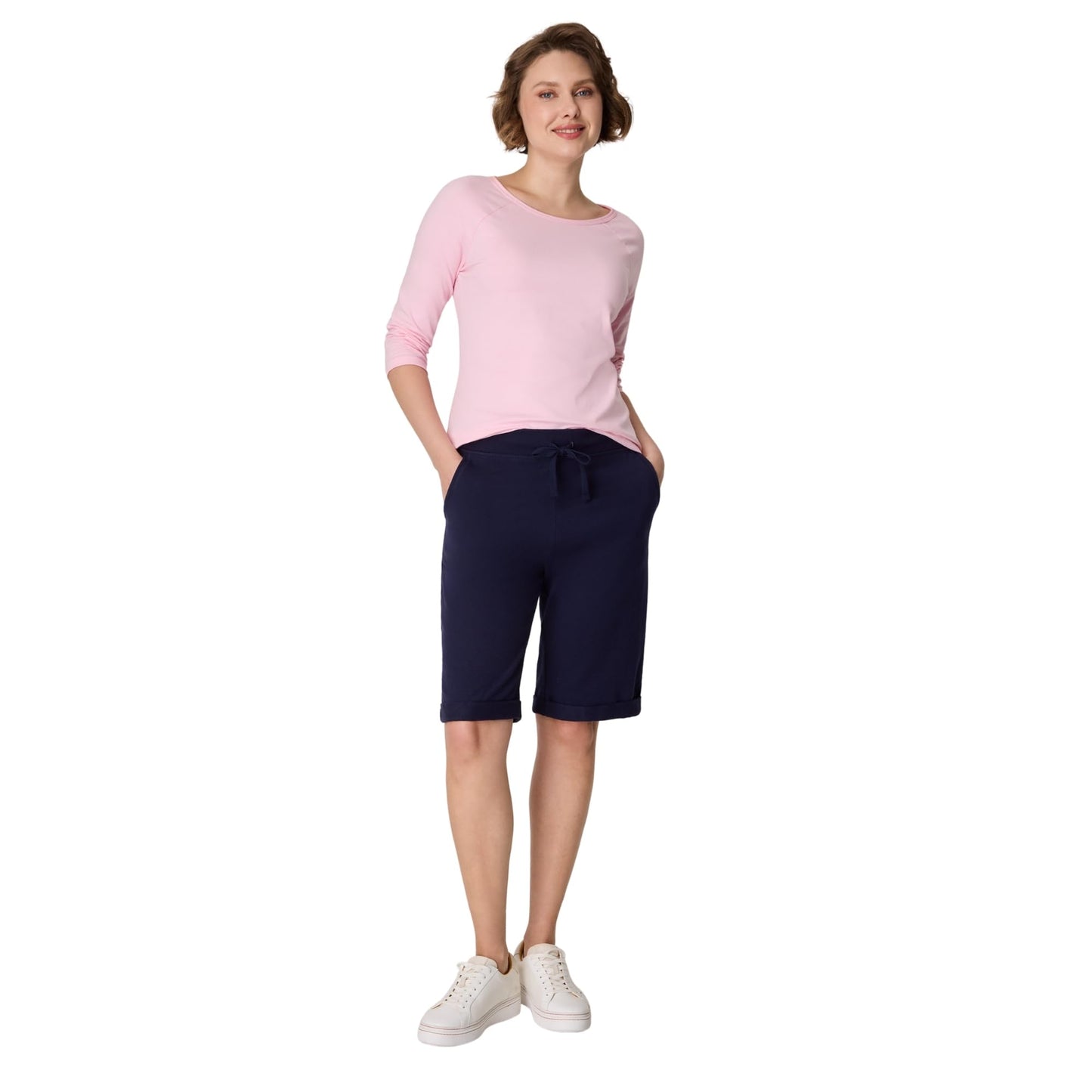 Hanes Women's French Terry Bermuda Short, Navy, Large ๐ All In One Marketplace Canada