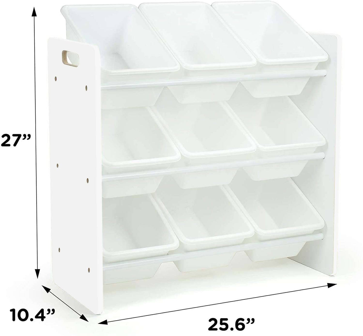 Lennox Furniture Toys Storage Organizer 9 Plastic Bins in White (JWTR-03006 white) ๐ All In One Marketplace Canada