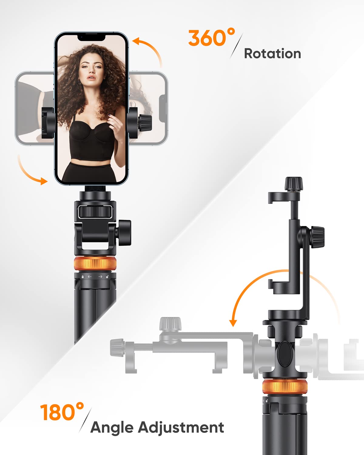 EUCOS 62" Phone Tripod, Tripod for iPhone & Selfie Stick with Remote, Extendable Cell Phone Stand & Travel Tripod, Solidest Tripod for Phone Compatible with iPhone/Android 🍁 All In One Marketplace Canada