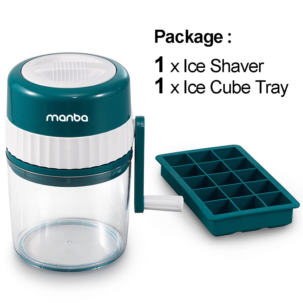 MANBA Ice Shaver and Snow Cone Machine - Premium Portable Ice Crusher and Shaved Ice Machine with Free Ice Cube Trays - BPA Free ๐ All In One Marketplace Canada