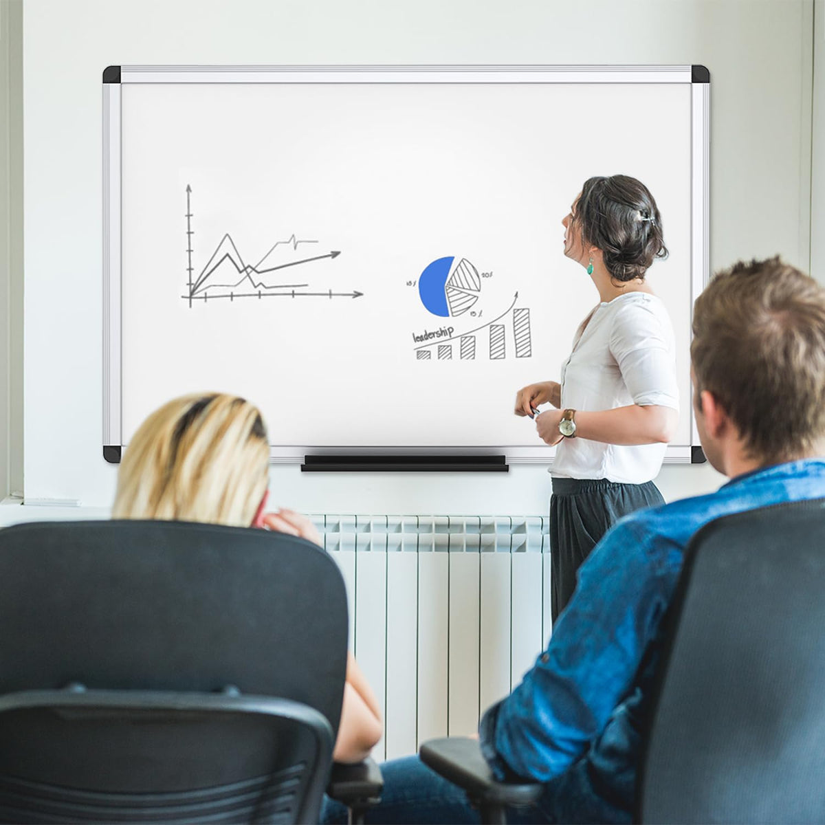 VIZ-PRO Magnetic White Board, Dry Erase Board 24 X 18 Inches, Whiteboard with Silver Aluminium Frame ๐ All In One Marketplace Canada