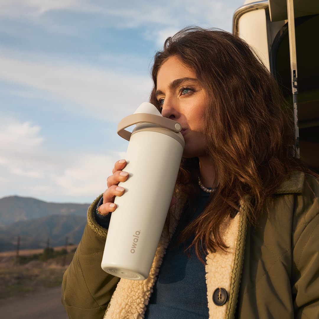 Owala FreeSip Sway Insulated Stainless Steel Water Bottle with Two-Way Spout, Built-In Straw and Bucket Handle, Made for Travel, School, and Sports, 30oz, BPA Free, Leak Proof, Iced Breeze ๐ All In One Marketplace Canada
