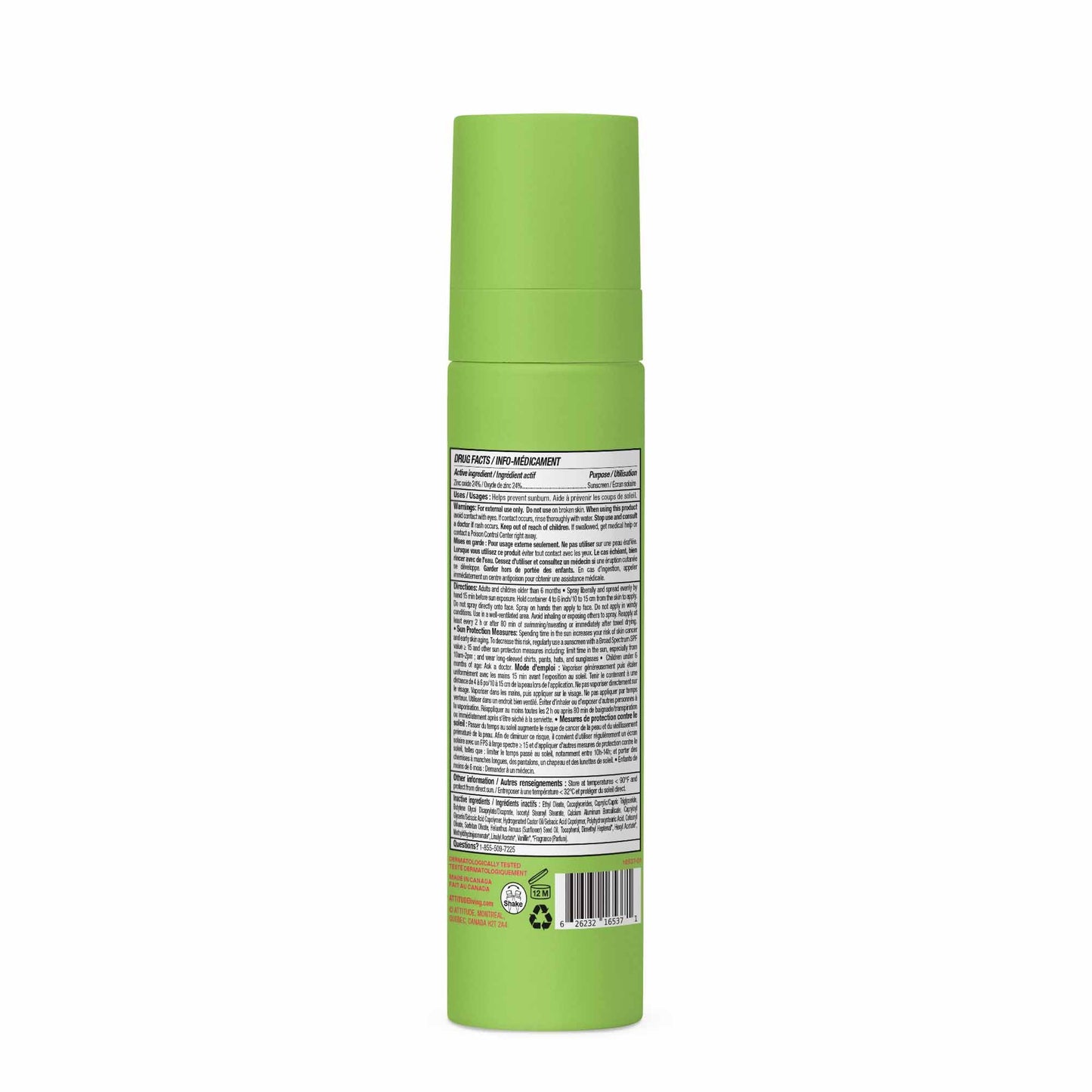 ATTITUDE Kids Mineral Sunscreen Lightweight Lotion SPF 50, Broad Spectrum Zinc Oxide, EWG Verified, Non-Nano, Water-Resistant 80 Minutes, Non-Greasy for Face & Body, Vegan, Watermelon & Coco Scent, 80 grams ๐ All In One Marketplace Canada