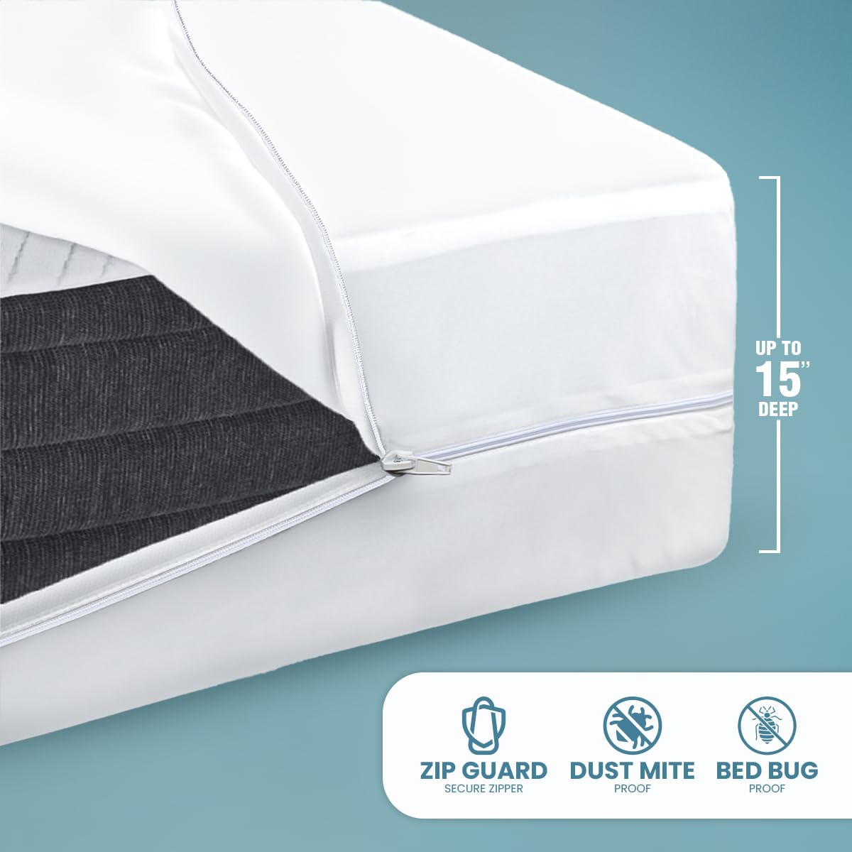 Utopia Bedding Zippered Mattress Encasement Queen (Pack of 2) - 100% Waterproof and Bed Bug Proof Mattress Protector - Absorbent, Six-Sided Mattress Cover ๐ All In One Marketplace Canada