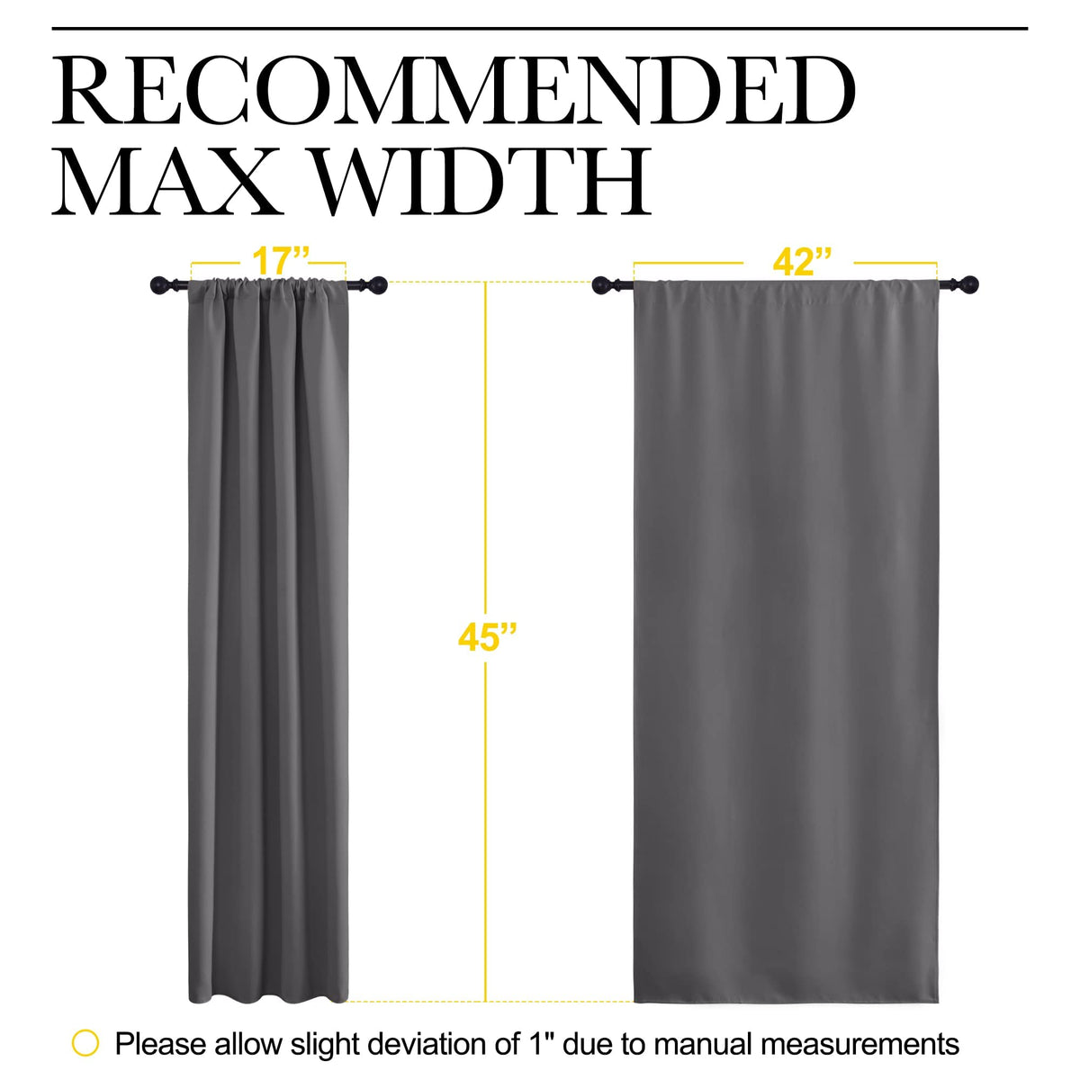 NICETOWN Blackout Kitchen Curtains 45 Inches Long, W42 x L45, Grey ๐ All In One Marketplace Canada