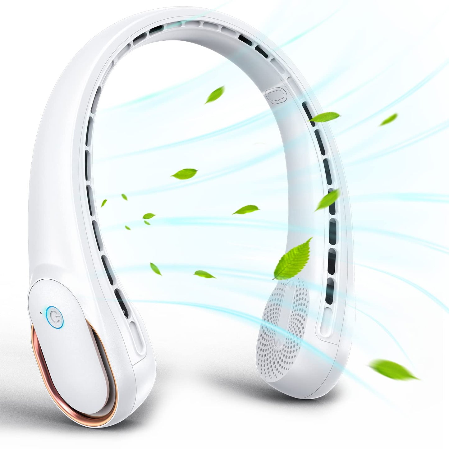 Neck Fan, Neck Fans Portable Rechargeable, Upgrade 360° Air Outlet, Super Quiet, 3 Speeds, 4000mAh Personal Bladeless Wearable Fan for Indoor Outdoor Travel-White 🍁 All In One Marketplace Canada