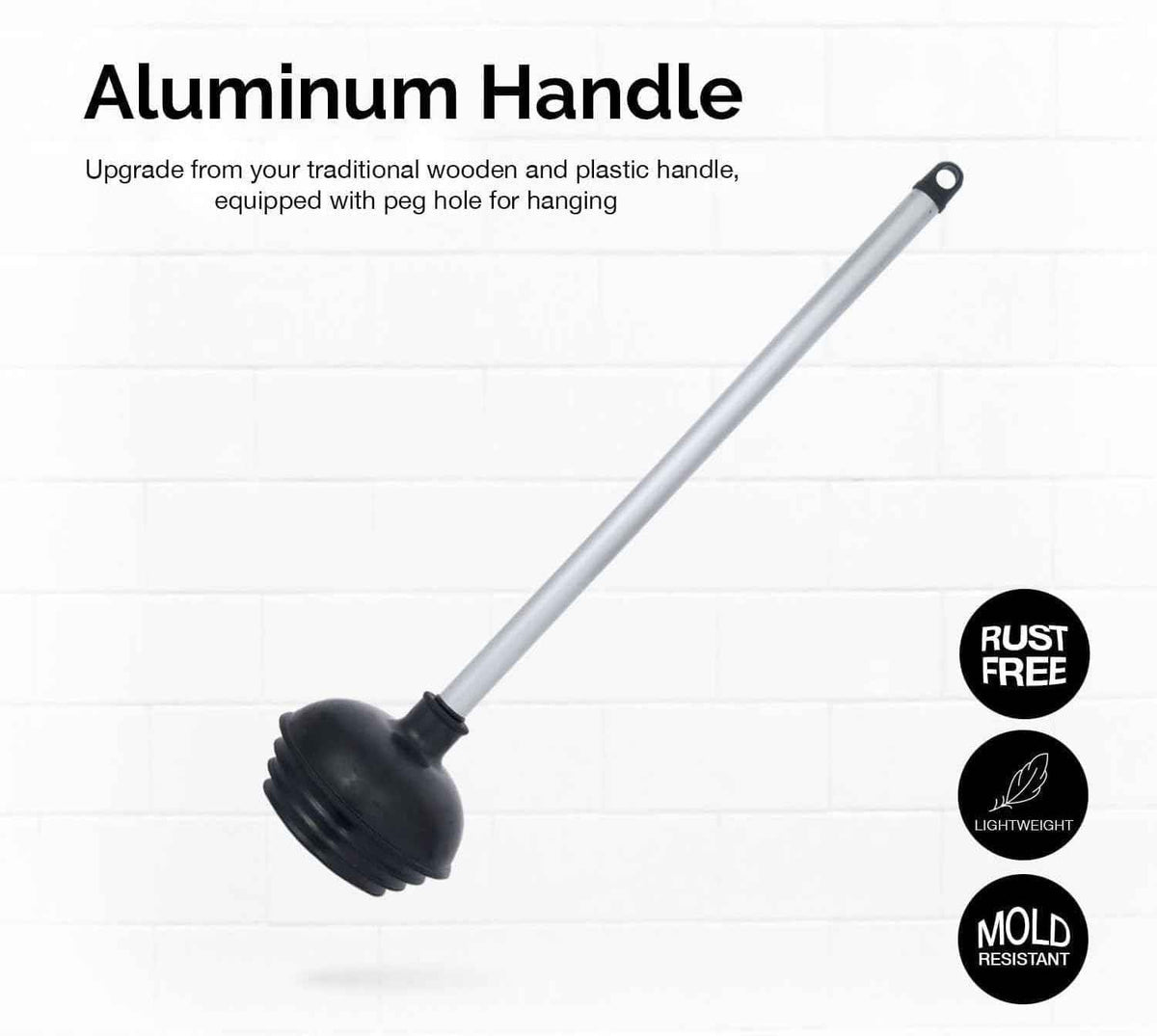 NEIKO 60166A Toilet Plunger with Patented All-Angle Design, Heavy-Duty Toilet Bowl Plunger with Aluminum Handle, Bathroom Necessity, Black, 1-Pack ๐ All In One Marketplace Canada