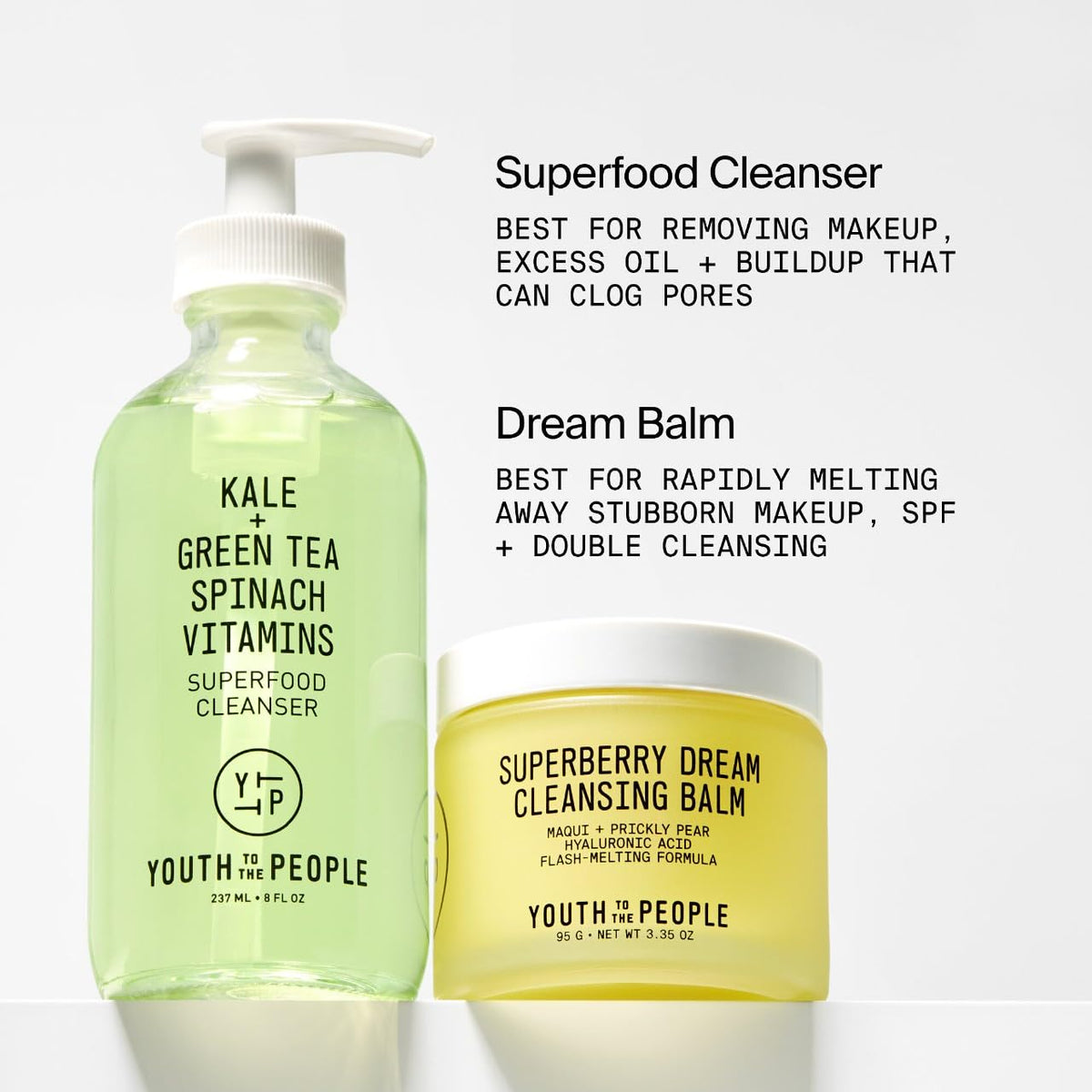 YTTP Superfood Travel Size Face Cleanser - Daily Face Wash, Pore Minimizer + Makeup Remover - Lightweight & Hydrating Gel to Foaming Face Wash for Glowing Skin - Vegan Skin Care for Men & Women (2oz) ๐ All In One Marketplace Canada