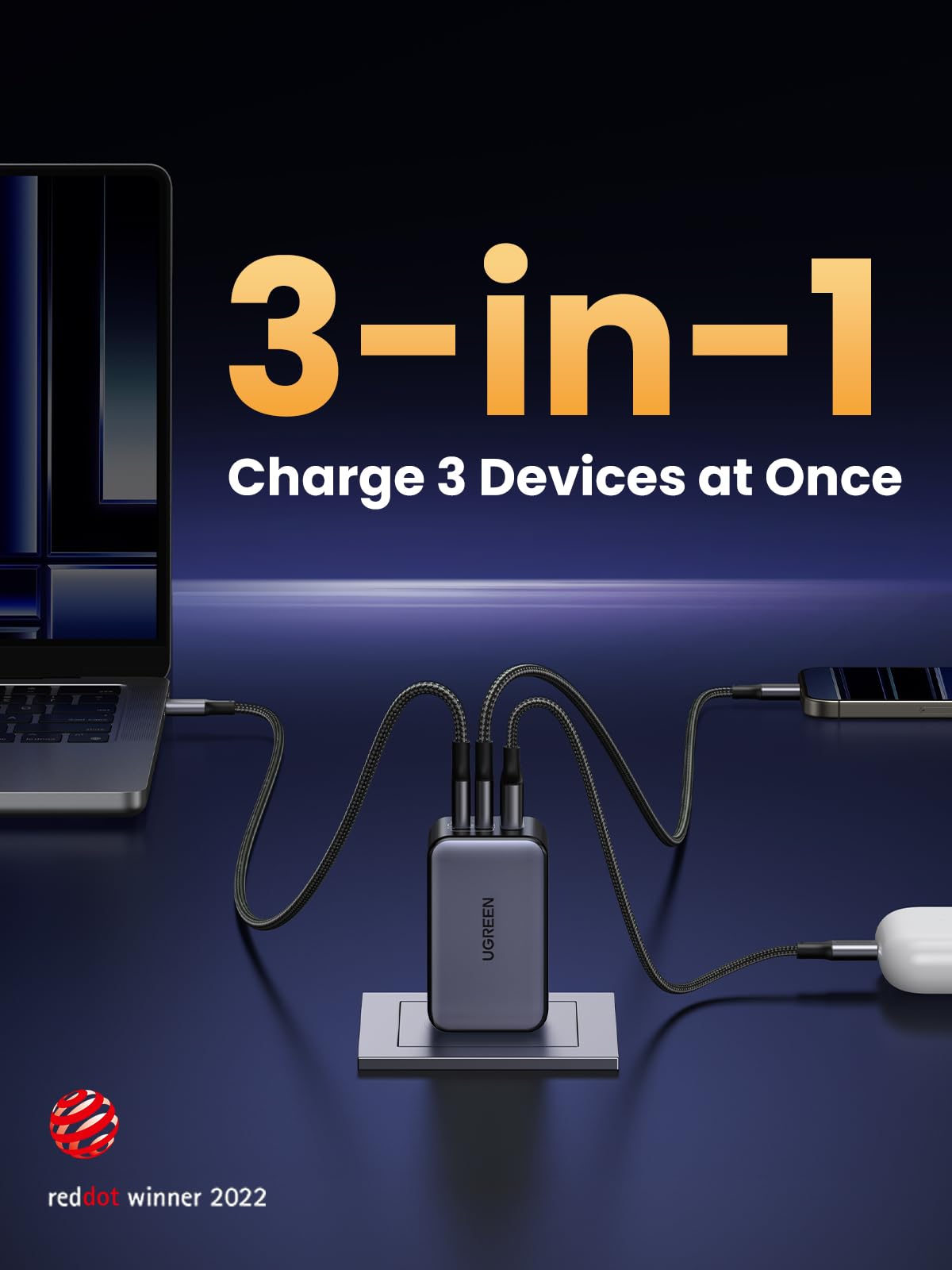 UGREEN Nexode 65W USB C Charger, 3 Port GaN Charger Foldable Tablet Charger Block Compatible with iPhone 17 Pro Max/17 Pro/iPhone Air/17, Tablet, iPad, MacBook Pro/Air, Galaxy S26 S25, Pixel 10 ๐ All In One Marketplace Canada