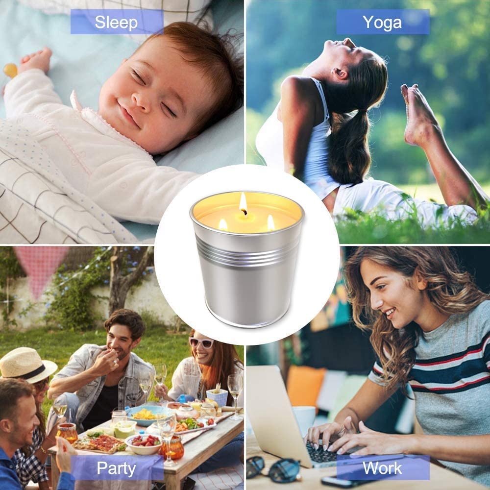 Topsics 40 OZ Citronella Candles Outdoor Indoor 2 x 20 oz, Large Citronella Candles Outdoor for Patio/Home/Garden, 3 Wicks Citronella Candles 100% Natural Soy Wax Candles(2 Pack) ๐ All In One Marketplace Canada