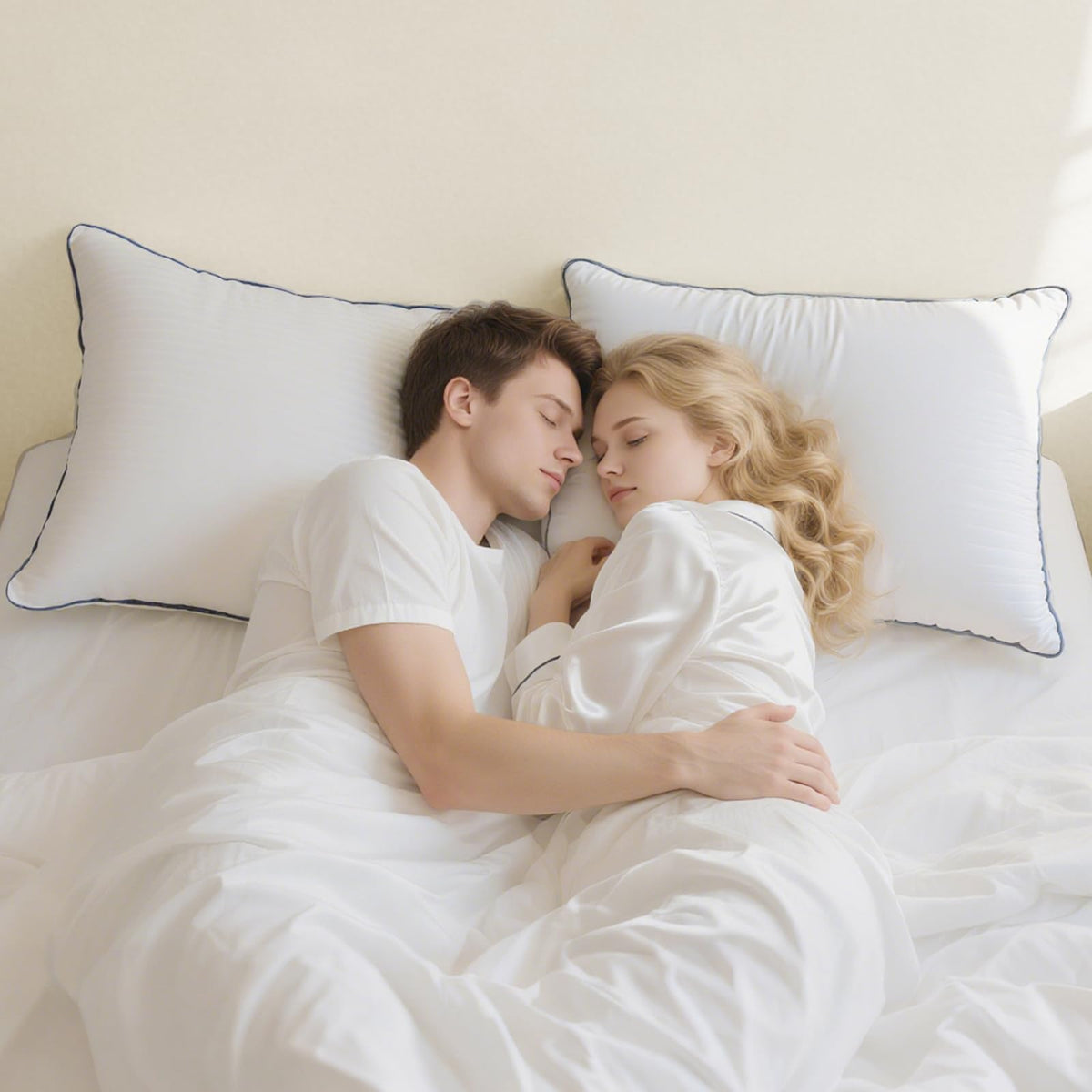 Pillows Standard Size Set of 4 - Bed Pillows for Sleeping 4 Pack, Cooling Supportive Hotel Pillows with Premium Soft Down Alternative Fill for Side Stomach and Back Sleepers 🍁 All In One Marketplace Canada