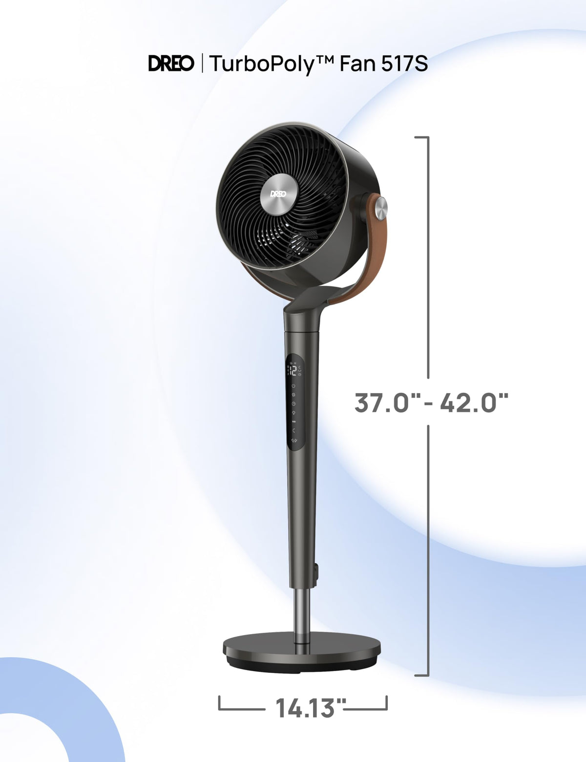 DREO Smart Fan For Bedroom, Standing Fans for Home, 120ยฐ+150ยฐ Oscillating Pedestal Fan Wi-Fi/Voice Control, 100ft 20db Quiet Circulator RGB Fan, DC Motor, 6 Modes, 12 Speeds, 37-42'' Adjustable Height ๐ All In One Marketplace Canada