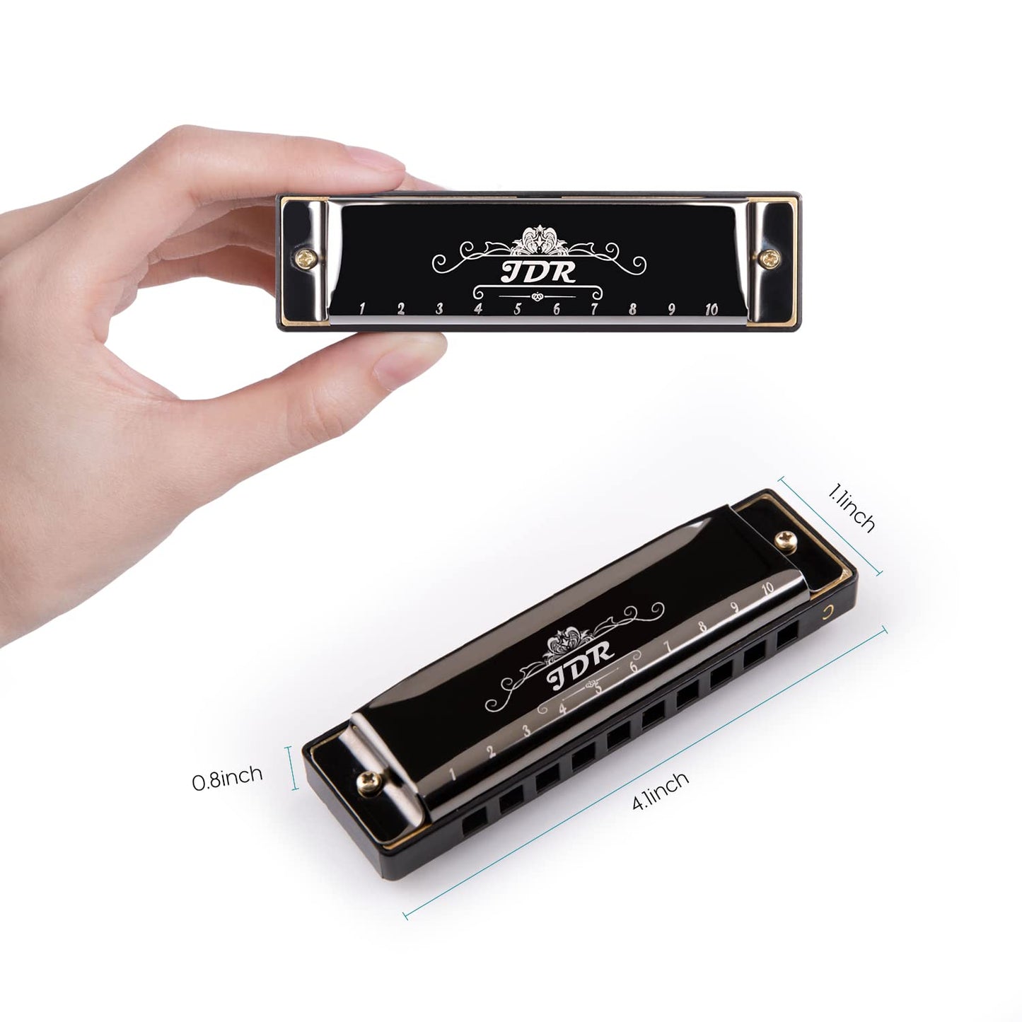 JDR Harmonica C, Blues armonica Key of C 10 Hole 20 Tone with Case Mouth Organ Standard Diatonic for Kids Beginner Adults Professional Player Teacher Parents Students Black New Year Gift ๐ All In One Marketplace Canada