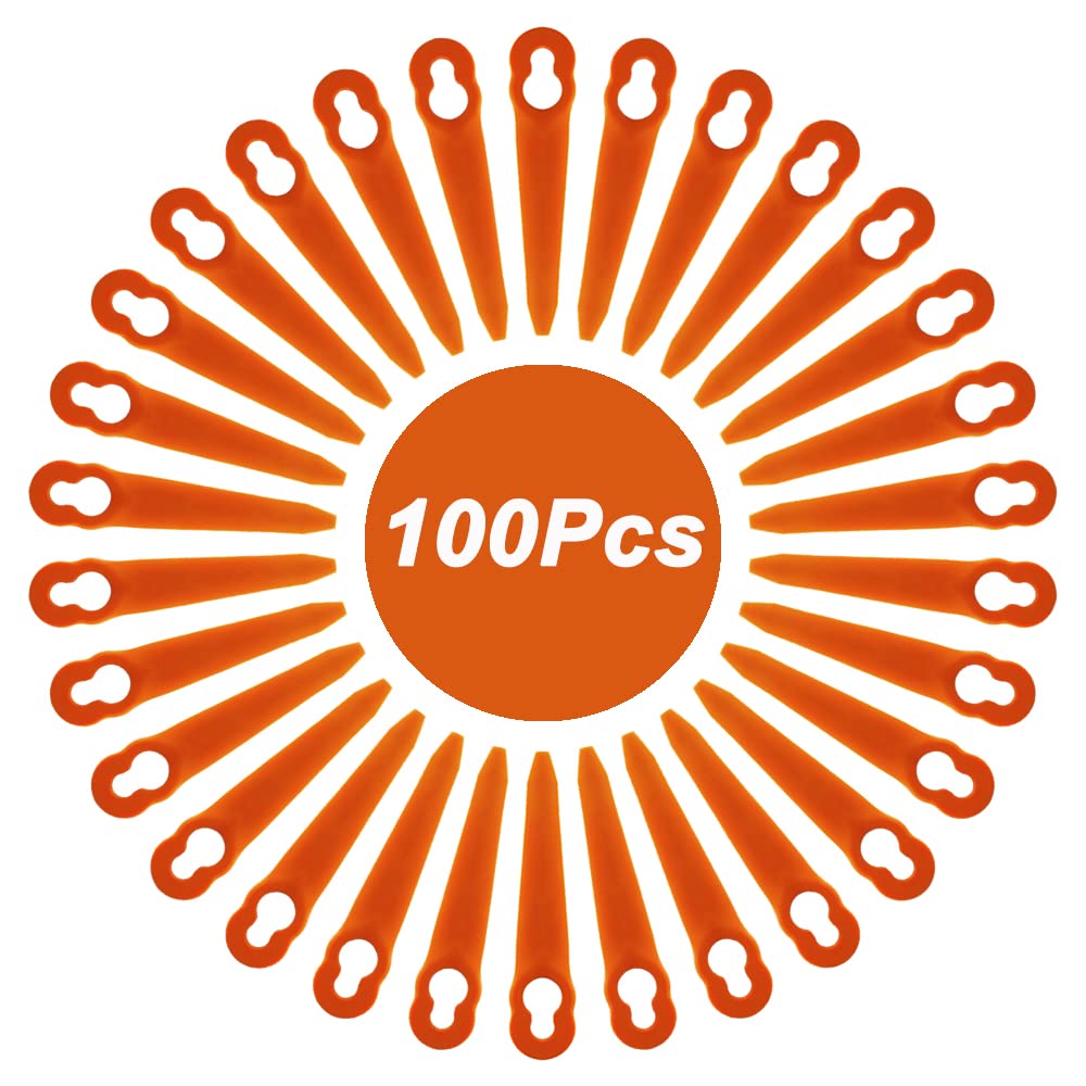 FourShow 100Pcs Plastic Replacement Blades Compatible with STIHL Polycut 2-2 Polycut 3-2 Grass Trimmer FSA 45 FSA 57 FSE 52,Sun Joe 24V-GT10, Redback Swift 40V ๐ All In One Marketplace Canada