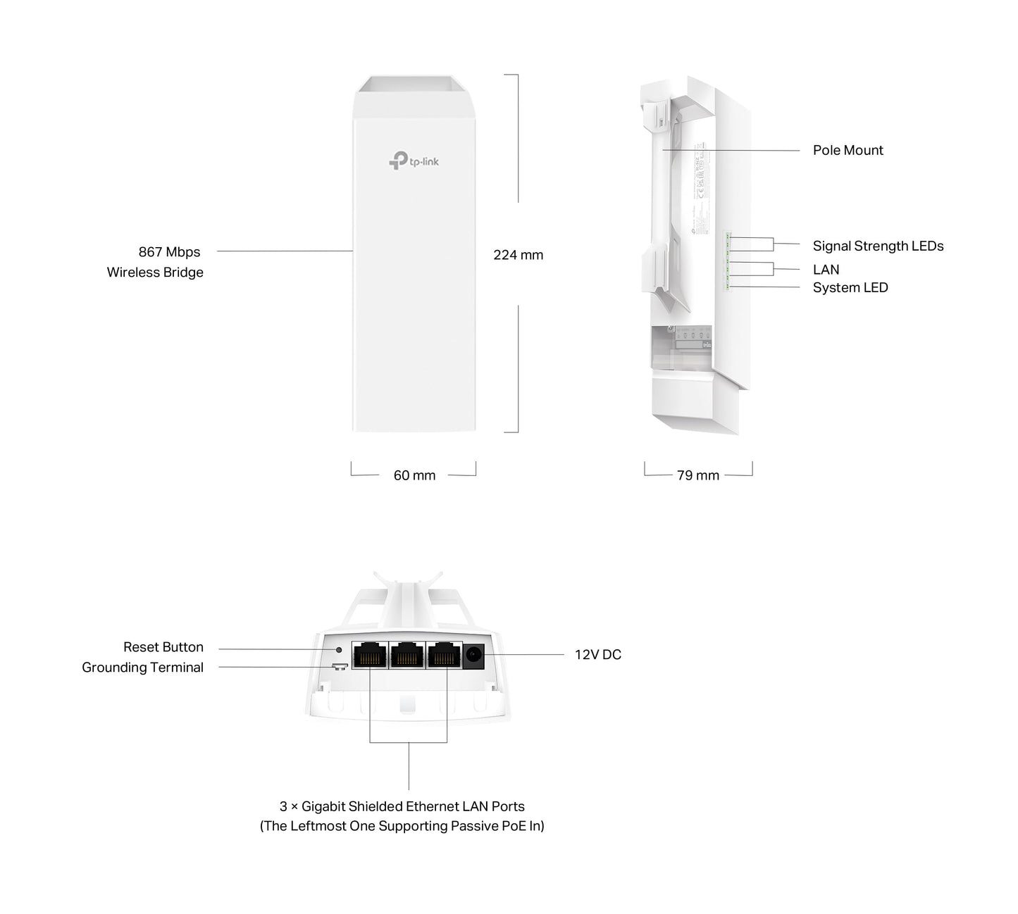 TP-Link Omada Outdoor WiFi Bridge Kit (EAP211-Bridge KIT) - Point-to-Point Long-Range Wireless Bridge, 5GHz 867Mbps Speed, Secure & Reliable Transmission, IP65 Weatherproof, Easy Installation ๐ All In One Marketplace Canada