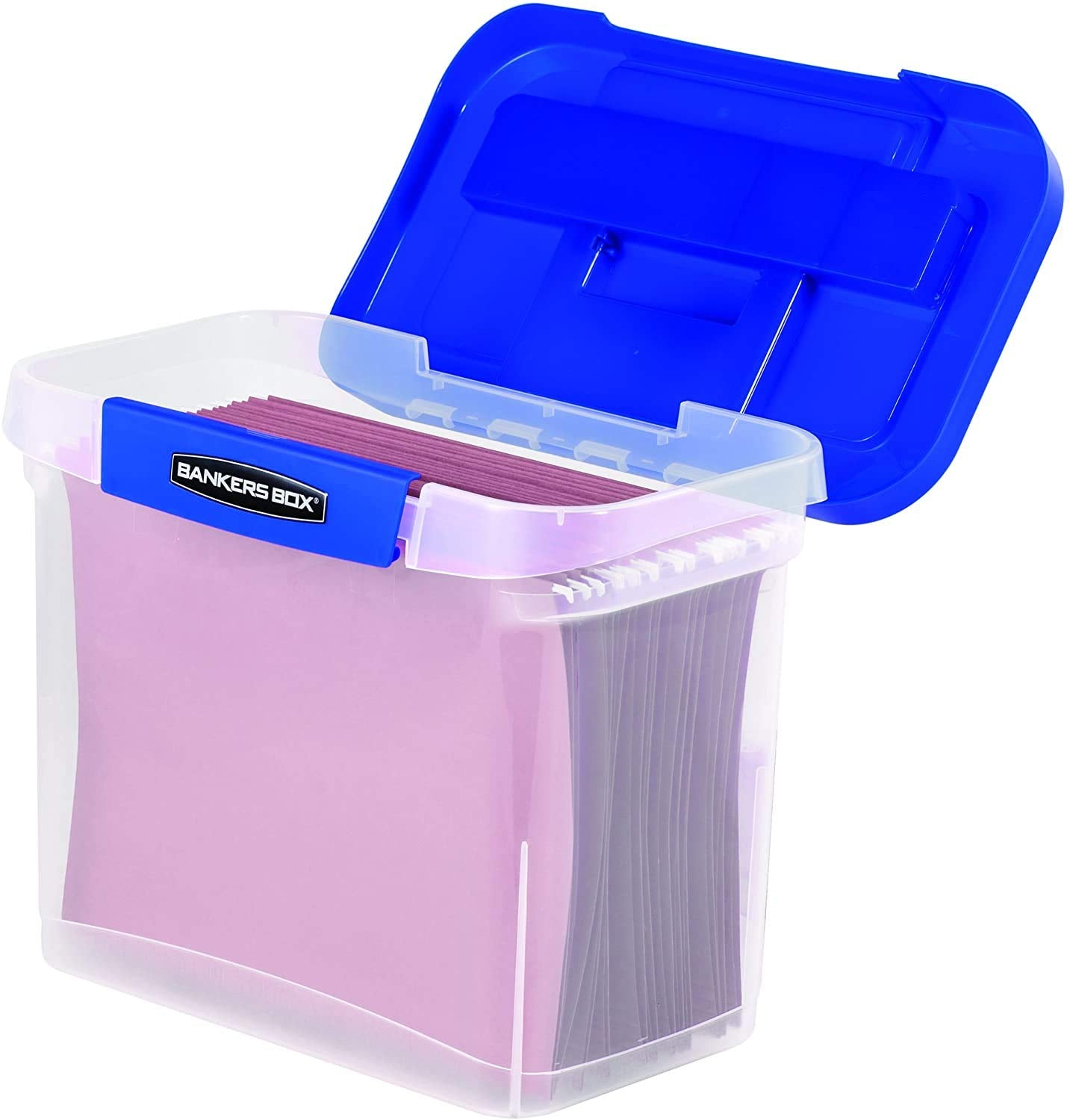 Bankers Box Heavy Duty Portable Plastic File Box with Hanging Rails, Letter, 1 Pack (0086304) ๐ All In One Marketplace Canada