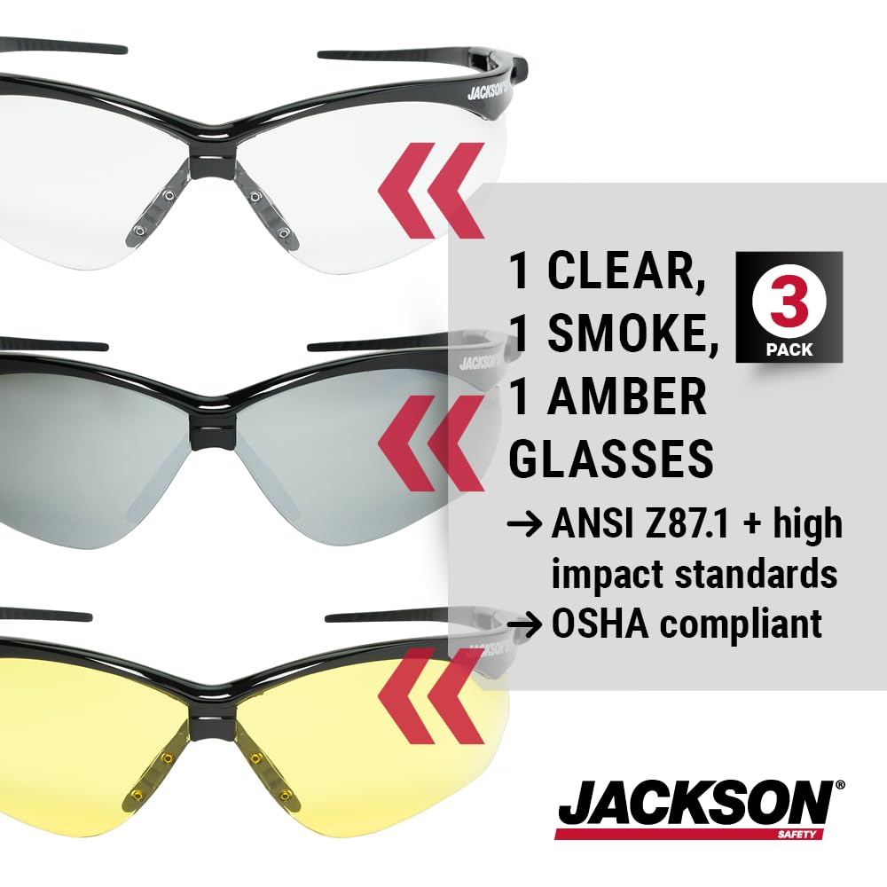 Jackson Safety 3-Pack SG Safety Glasses for Men & Women - CSA Z94.3 ๐ All In One Marketplace Canada