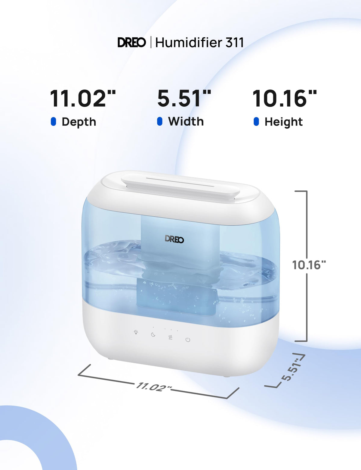 DREO 4L Humidifiers for Bedroom, 28dB Quiet Top Fill Supersized Cool Mist Humidifier for Baby Large Room, Oil Diffuser and Nightlight, 32H Runtime, Ultrasonic Humidifier for Home, Nursery, Plants ๐ All In One Marketplace Canada