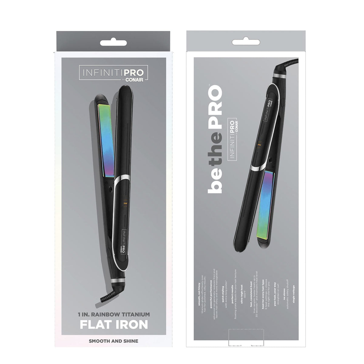 Infiniti Pro by Conair Titanium Flat Iron, Rainbow Finish, 1-Inch ๐ All In One Marketplace Canada