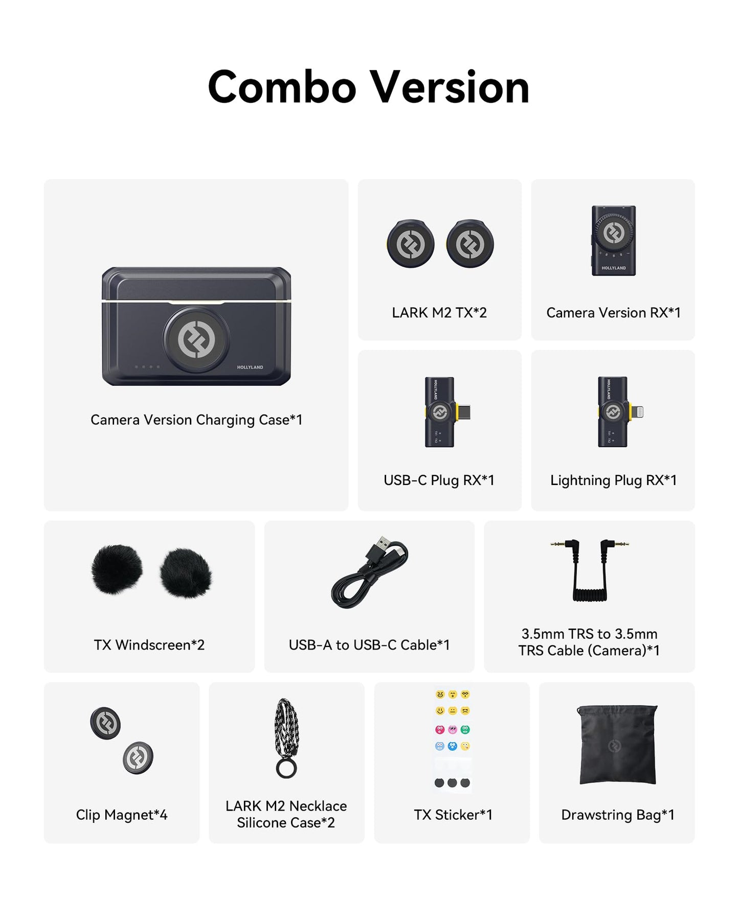 Hollyland Lark M2 Wireless Lavalier Microphone for iPhone/Android/Camera/PC/Laptop with Lightning/USB-C/Plug, 48KHz 24Bit, 1000ft Range, Noise Cancellation, 30H Battery for Video Recording, Streaming ๐ All In One Marketplace Canada