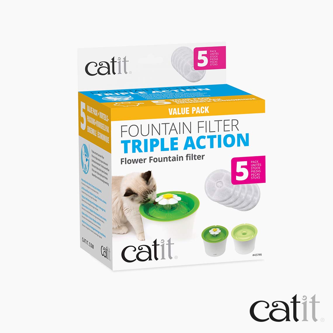 Catit Senses 2.0 Cat Water Fountain Filters, Cat Water Fountain, 5 Pack ๐ All In One Marketplace Canada