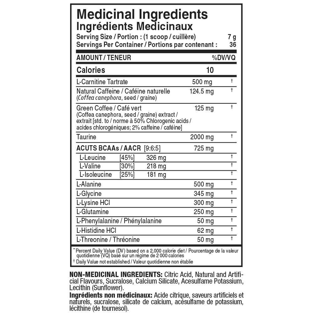 ALLMAX ACUTS Amino Energy Powder with Amino Acids Supplement, Orange, 36 Servings, Caffeine, Green Coffee Extract, 2000 mg Taurine, L-Carnitine, Sugar Free, Gluten & Dye Free, Amino Acid Drink ๐ All In One Marketplace Canada