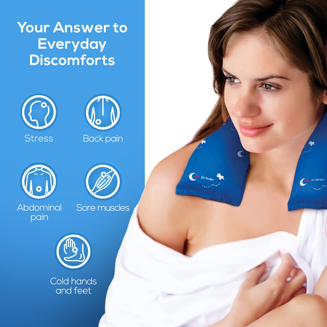 The Original Magic Bag Extended Compress, Hot/Cold Therapy for Stomach Pain Relief, Cordless Hot Cold Compress, 50 x 14 cm (19.7" X 5.5") š All In One Marketplace Canada