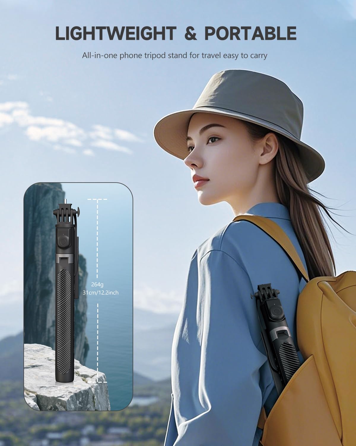 RISEOFLE 71โ Phone Tripod & Selfie Stick, Portable All in One Extendable Cell Phone Tripod Stand, with Wireless Remote Control for iPhone/Samsung/Android/Camera ๐ All In One Marketplace Canada