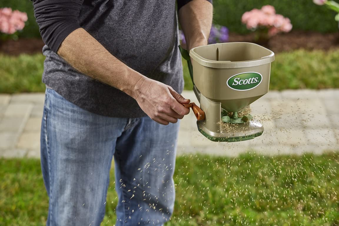 Scotts Whirl Hand Held Spreader - Great for Small Areas - Spreads Grass Seed, Fertilizer, Ice melt - Portable & Easy to Use ๐ All In One Marketplace Canada