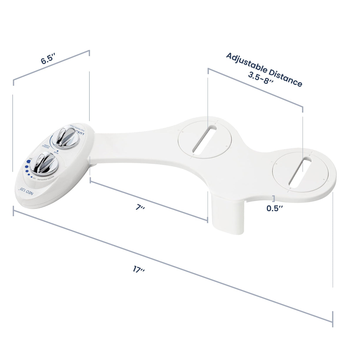 LUXE Bidet NEO 120 - Single Nozzle, Self-Cleaning, Non-Electric Bidet Attachment for Toilet Seat, Adjustable Water Pressure, Rear Wash (White) ๐ All In One Marketplace Canada