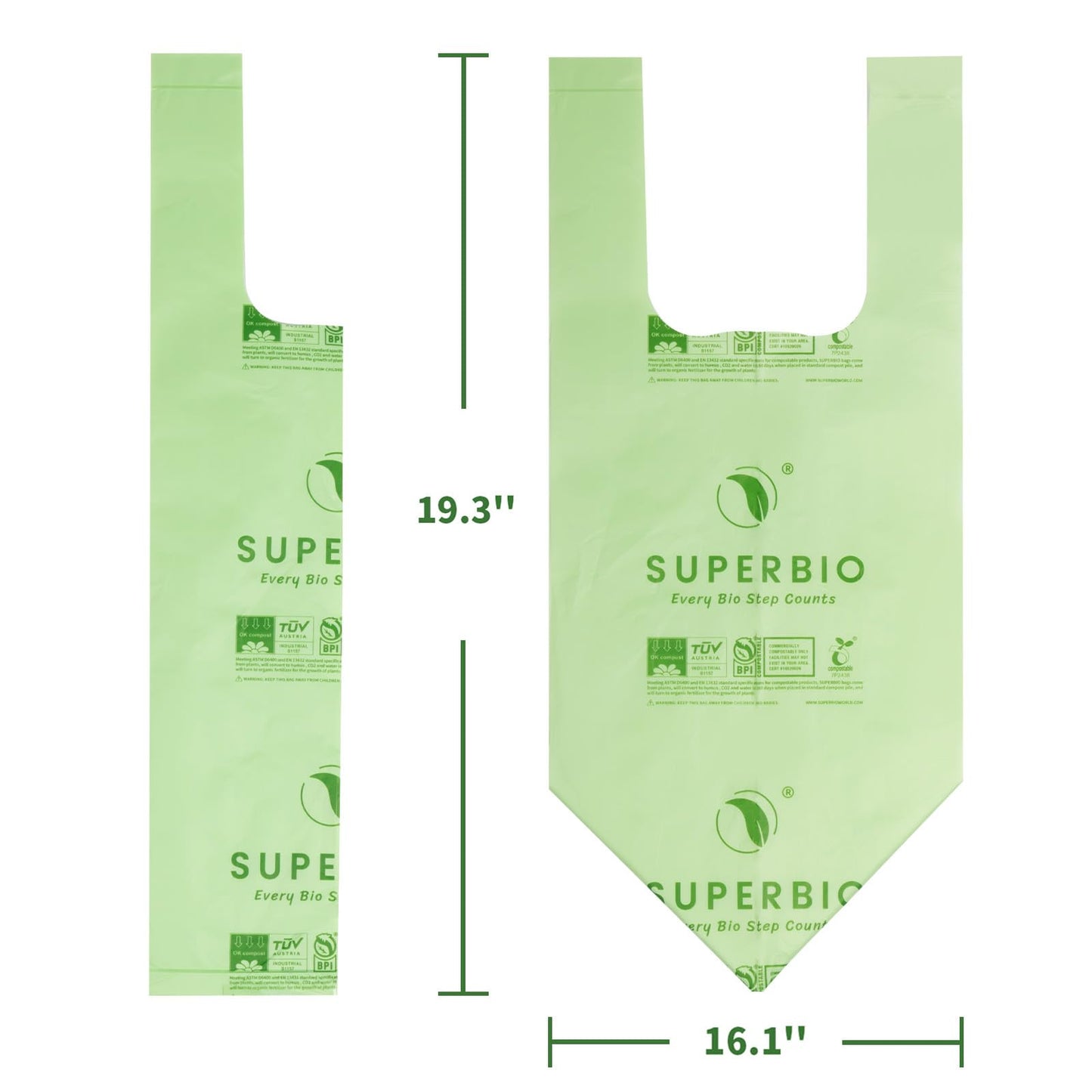 SUPERBIO Compostable Food Scrap Bags, 6L, Small Compost Bags for Counter Top Compost Bin, 50 Count, BPI & OK compost INDUSTRIAL Certified ๐ All In One Marketplace Canada