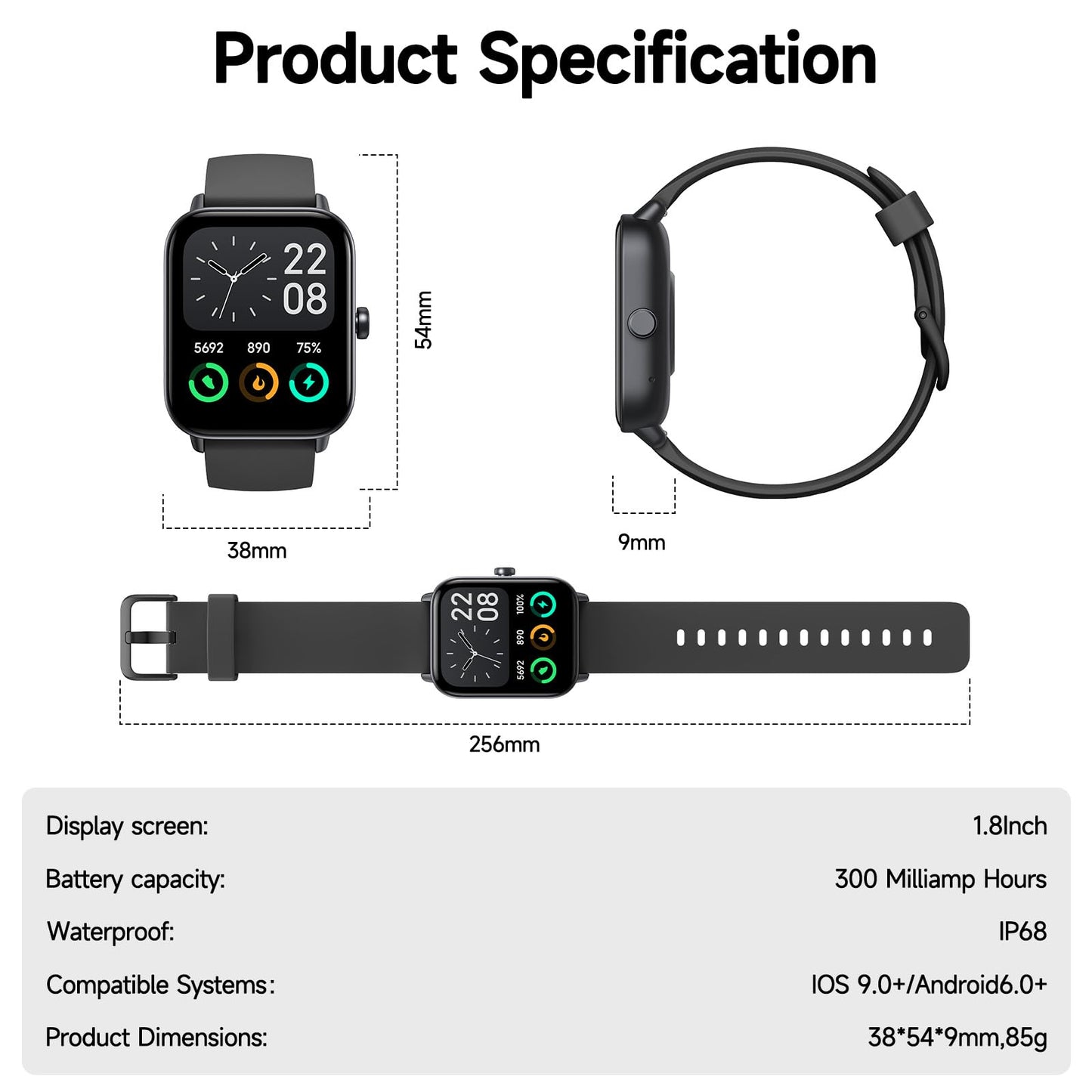 Smart Watch for Men Women (Answer/Make Call), Alexa Smartwatch Compatible with Android iOS, Fitness Tracker with Heart Rate SpO2 Sleep Monitor, 1.8'' HD DIY Dial Waterproof Watch with Bluetooth Call ๐ All In One Marketplace Canada