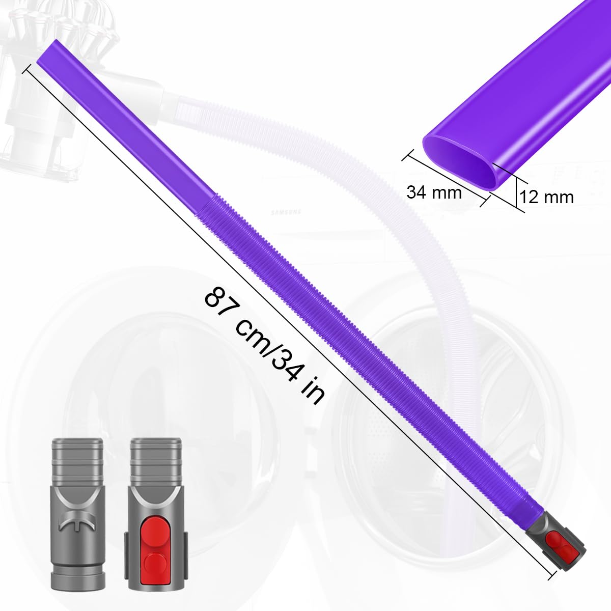 FUNTECK Dryer Lint Vacuum Attachment Compatible with Dyson V15 V12 V11 V10 V8 V7 V6 Vacuum Cleaners, Flexible Vent Lint Cleaner Kit, 34 inches ๐ All In One Marketplace Canada