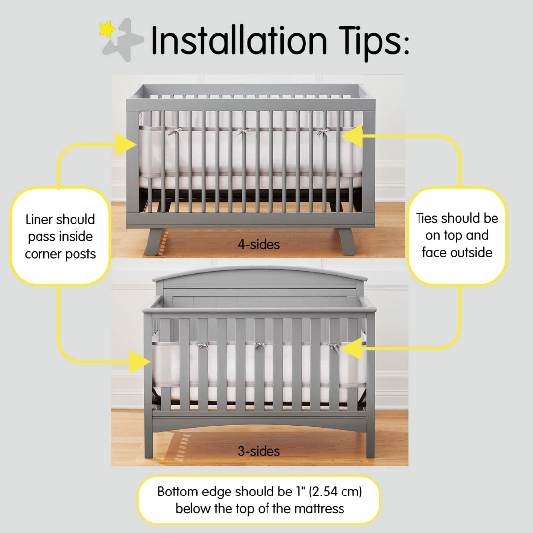 BreathableBaby Breathable Mesh Liner for Full-Size Cribs, Classic 3mm Mesh, White (Size 4FS Covers 3 or 4 Sides) ๐ All In One Marketplace Canada